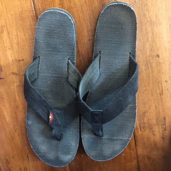 black hemp rainbow sandals